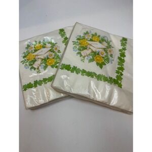 Vintage‎ Hallmark Graduation Luncheon Napkins 2 Packs 32 Total Yellow Roses Ivy